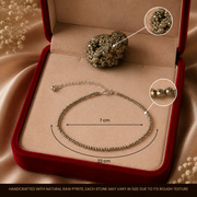 Mahalaxmi Pyrite Anklet Combo | Raw Pyrite Stone + Natural Pyrite Anklet