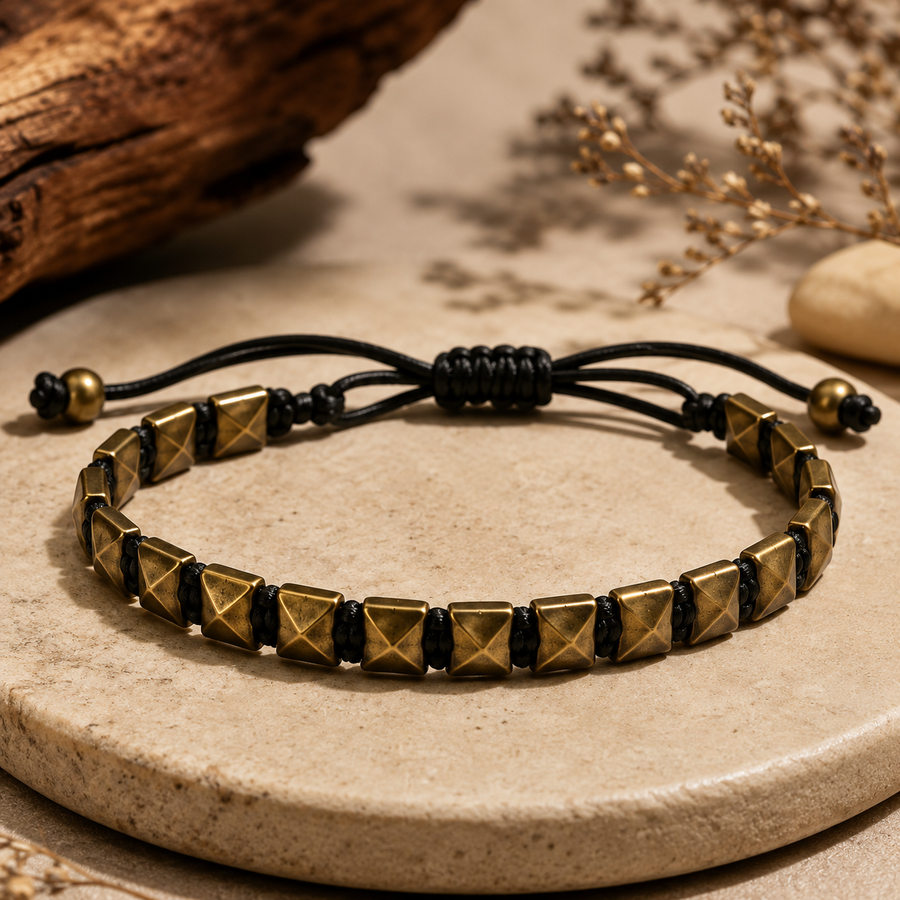 Golden Pyramid Energy Bracelet
