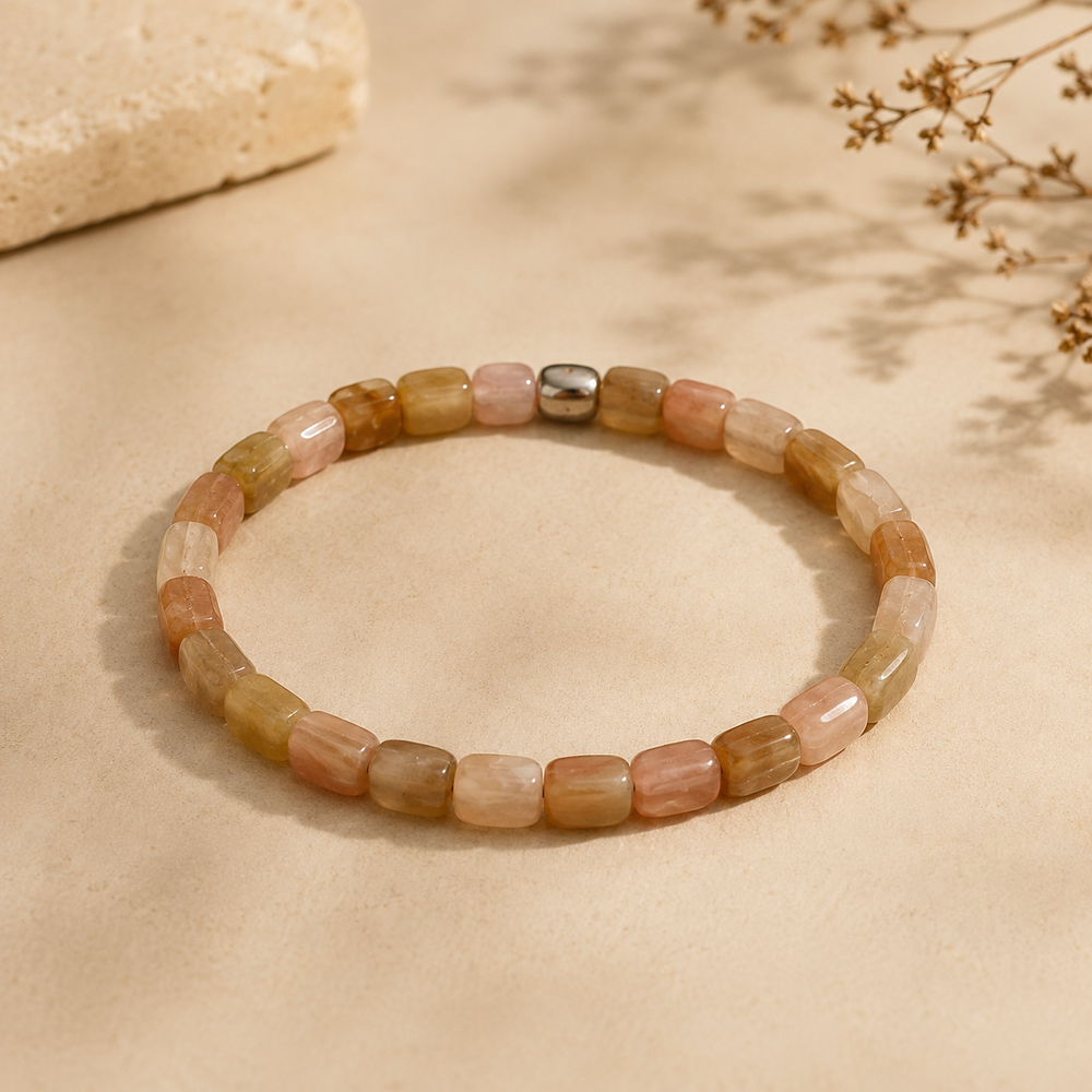 Peach Moonstone Harmony Bracelet
