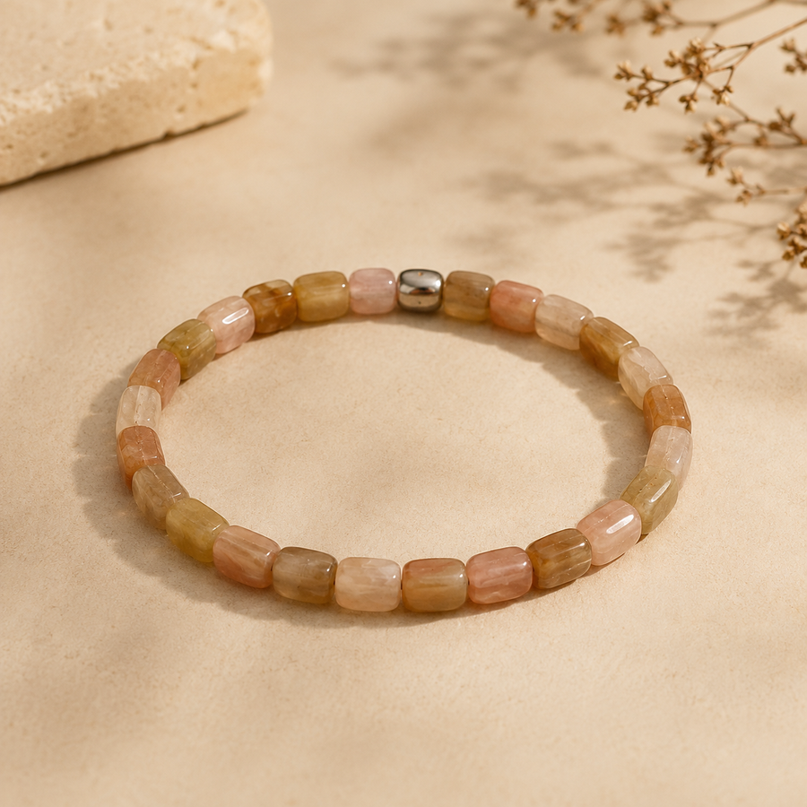 Peach Moonstone Harmony Bracelet