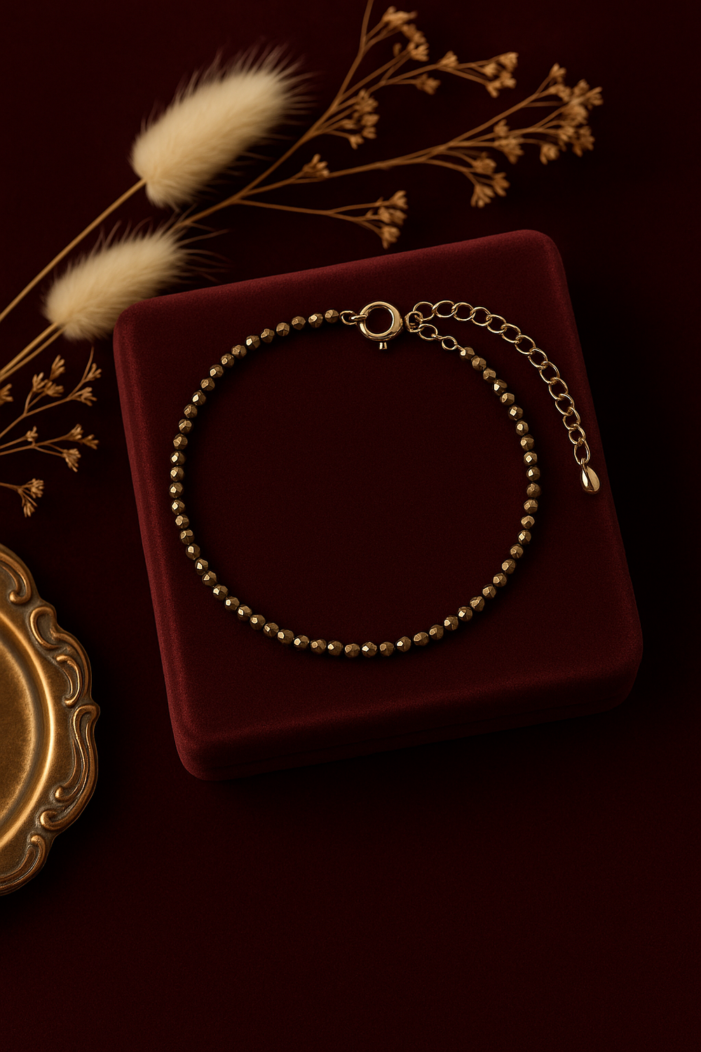Maa Lakshmi Siddh Raw Pyrite Anklet