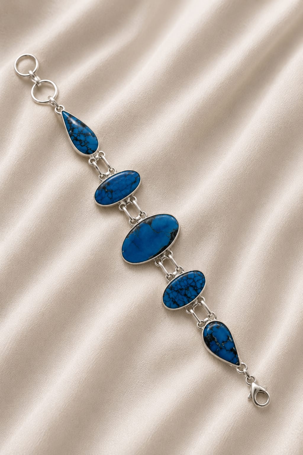 5 Layer Irani Firoza Bracelet - Silver Plated