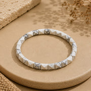 White Howlite Pyramid Healing Bracelet thumbnail