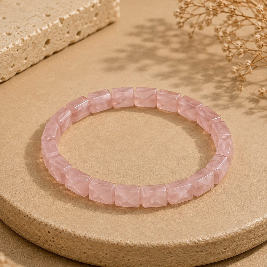 Rose Quartz Pyramid Love Bracelet ❤️
