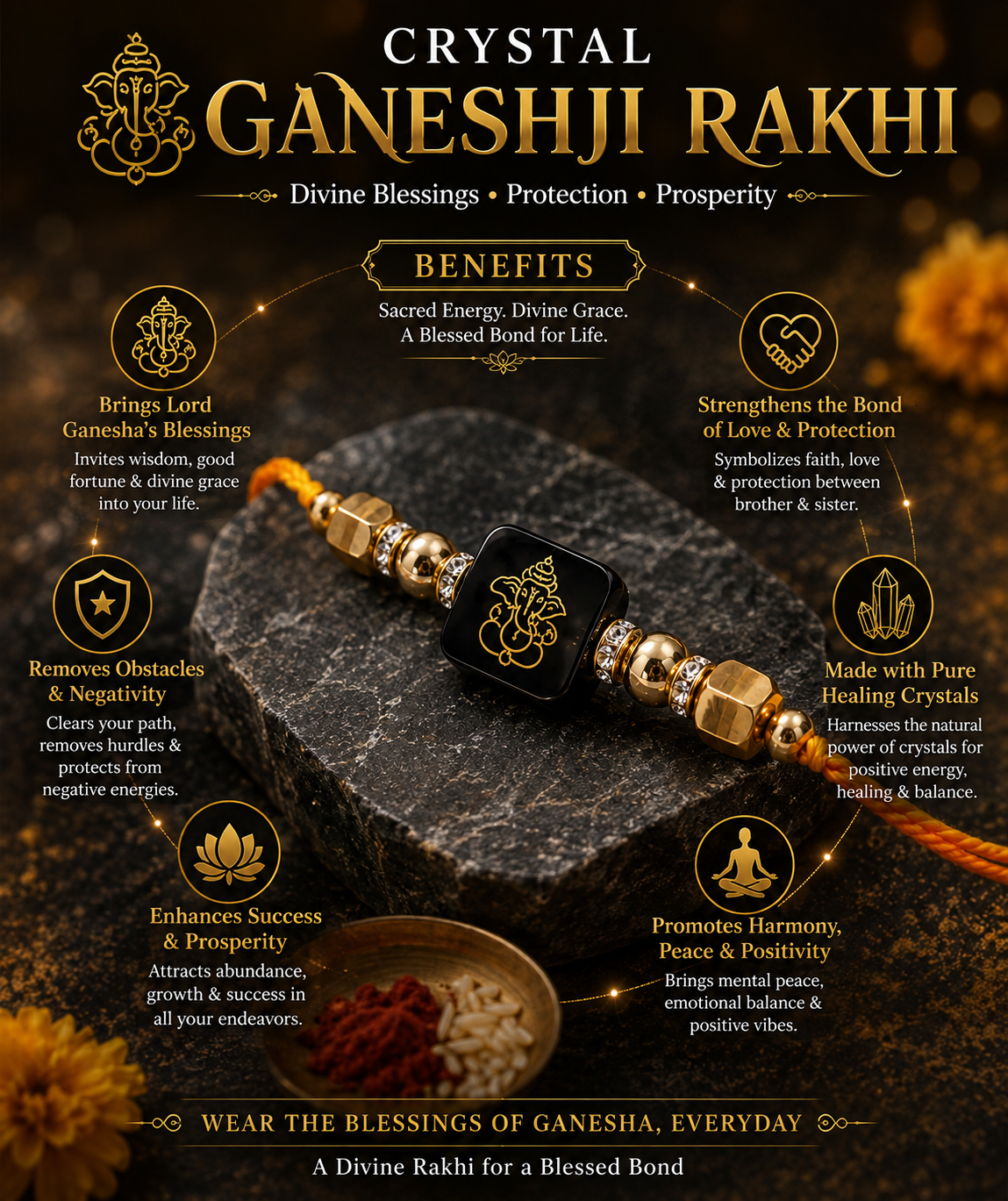 Ganesh Ji Pyrite Rakhi