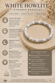 White Howlite Pyramid Healing Bracelet thumbnail