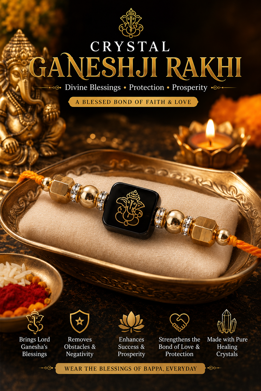 Ganesh Ji Pyrite Rakhi