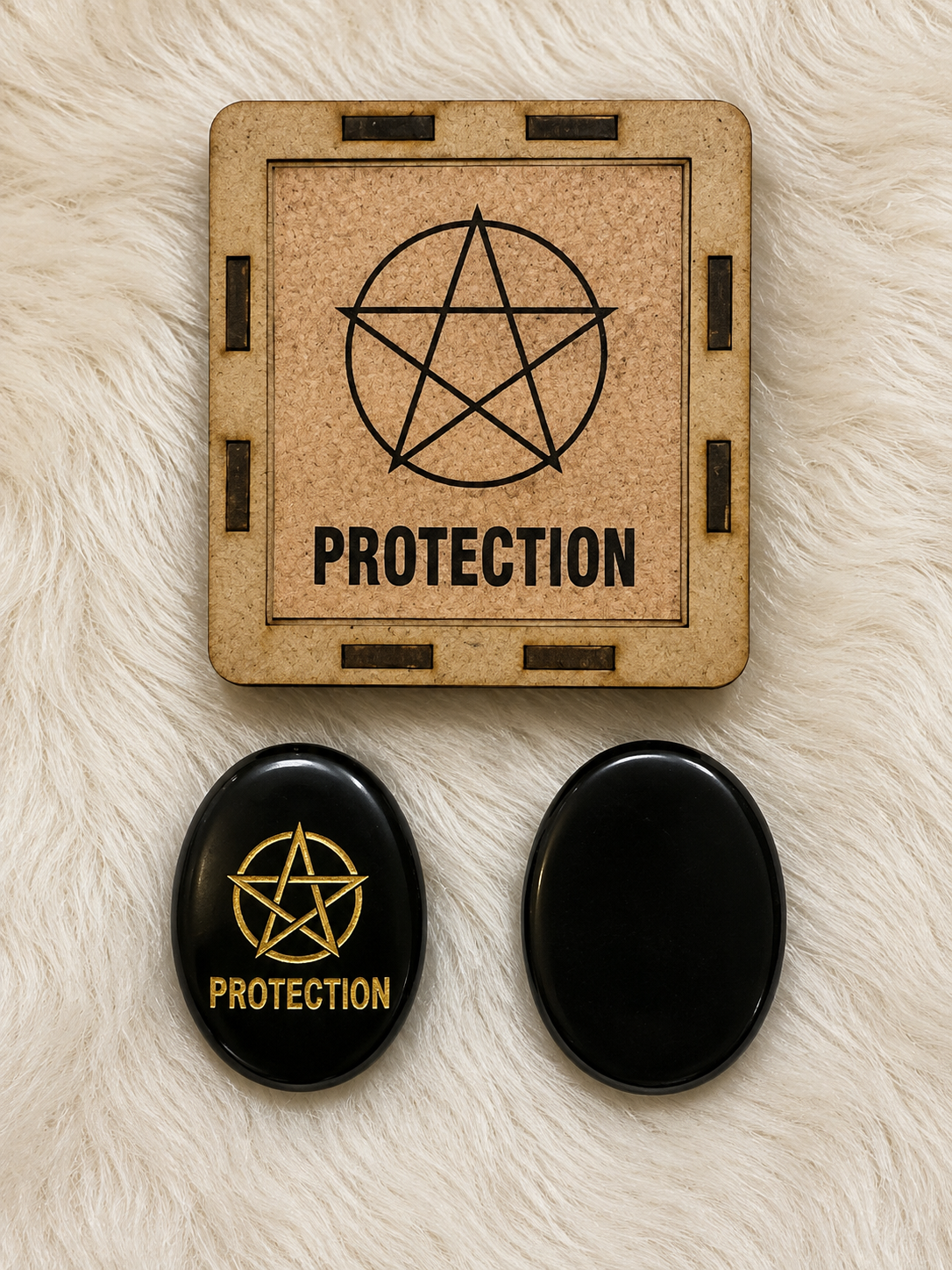 Black Magic / Evil Eye Protection Coin with Wooden Box